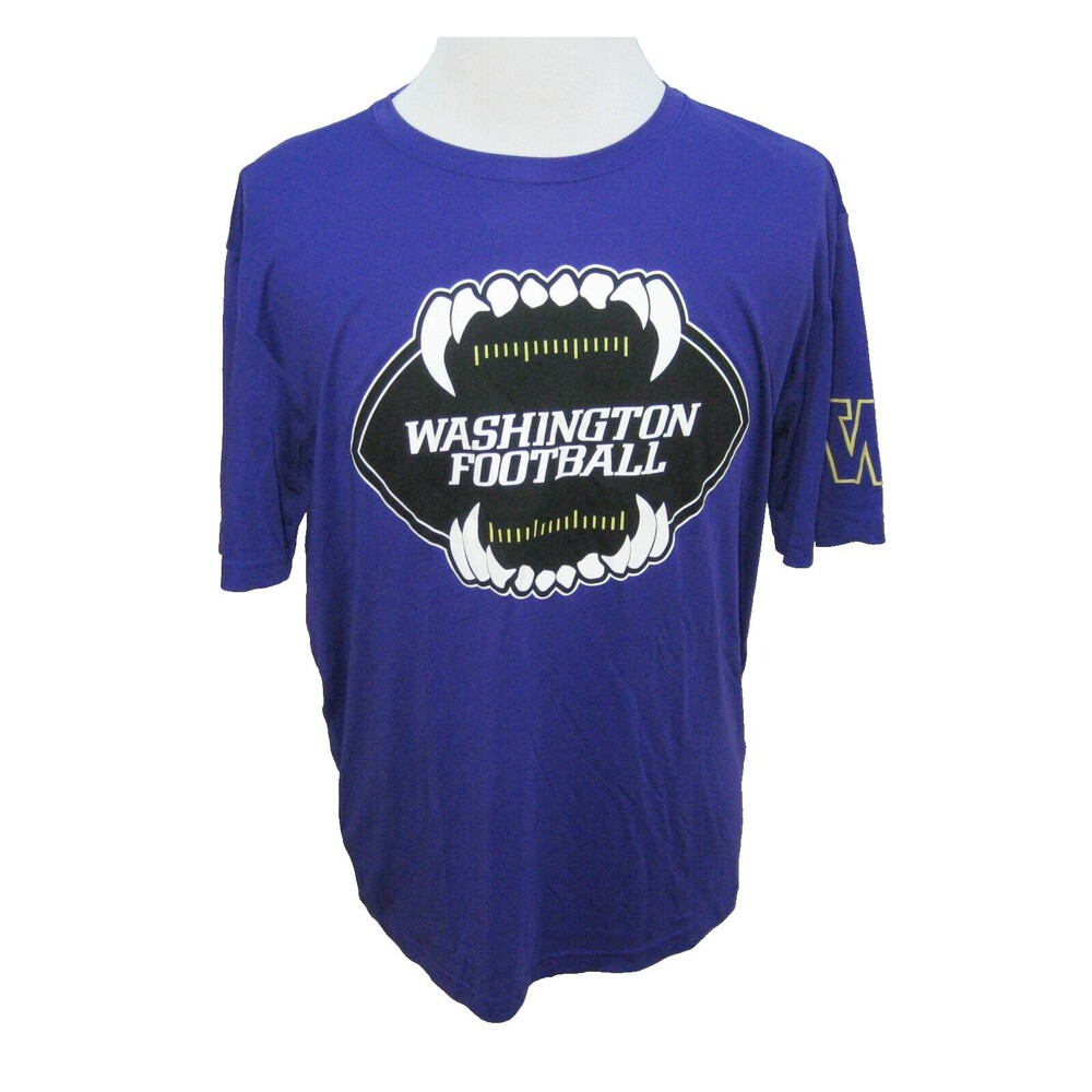 WASHINGTON HUSKIES Men's (Size Large) Purple Short Sleeve Football T-Shirt Top